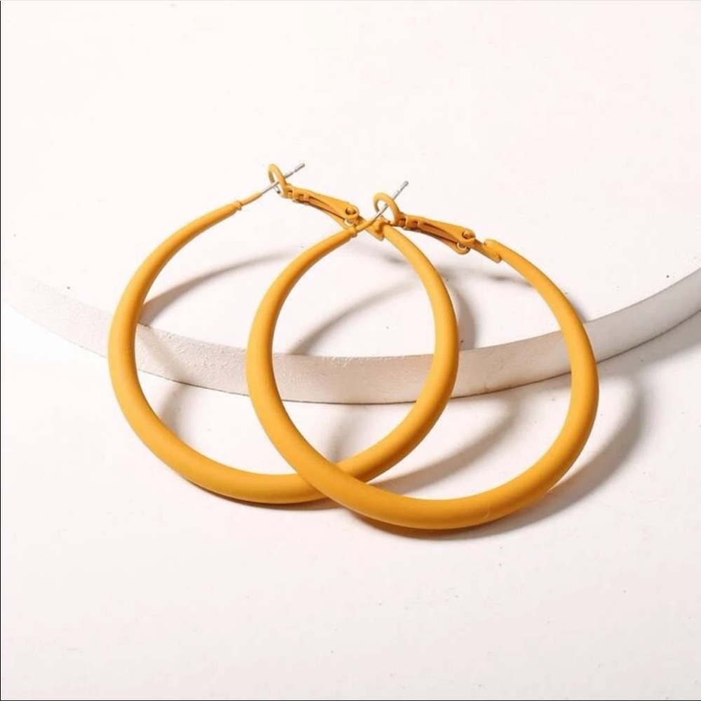 Mustard Hoop Earrings